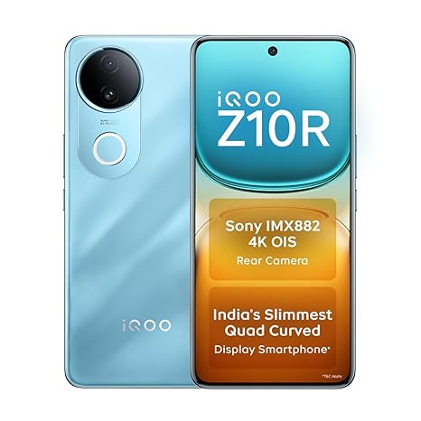 iQOO Z10R 5G (Aquamarine, 8GB RAM, 128GB Storage) | 32MP 4K Selfi...