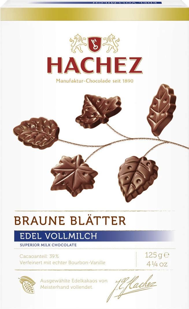Hachez Braune Blätter Edel-Vollmilch (125 g)