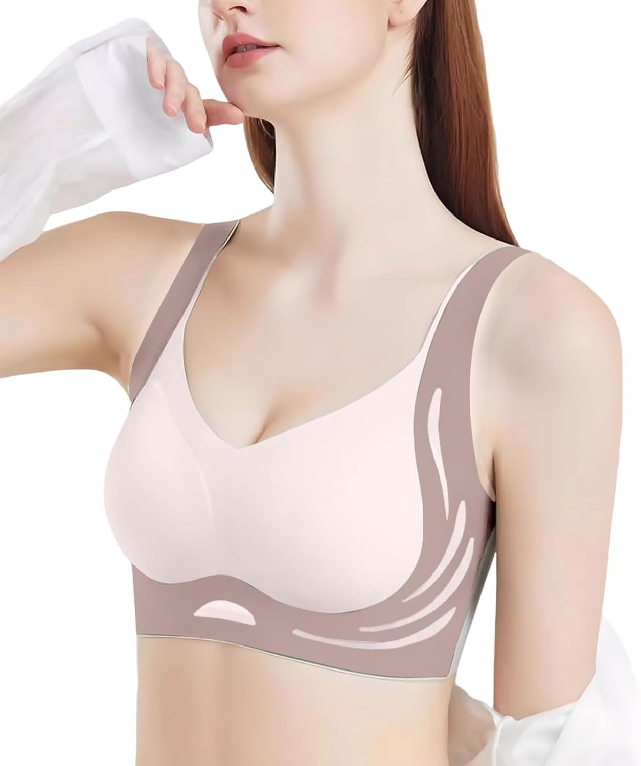 Push Up Bra for Women Super Gather Comfy Bras Daily Sports Brassiere Wireless Seamless Bralette Full Coverage ﻿(Light Green1,X-Large)