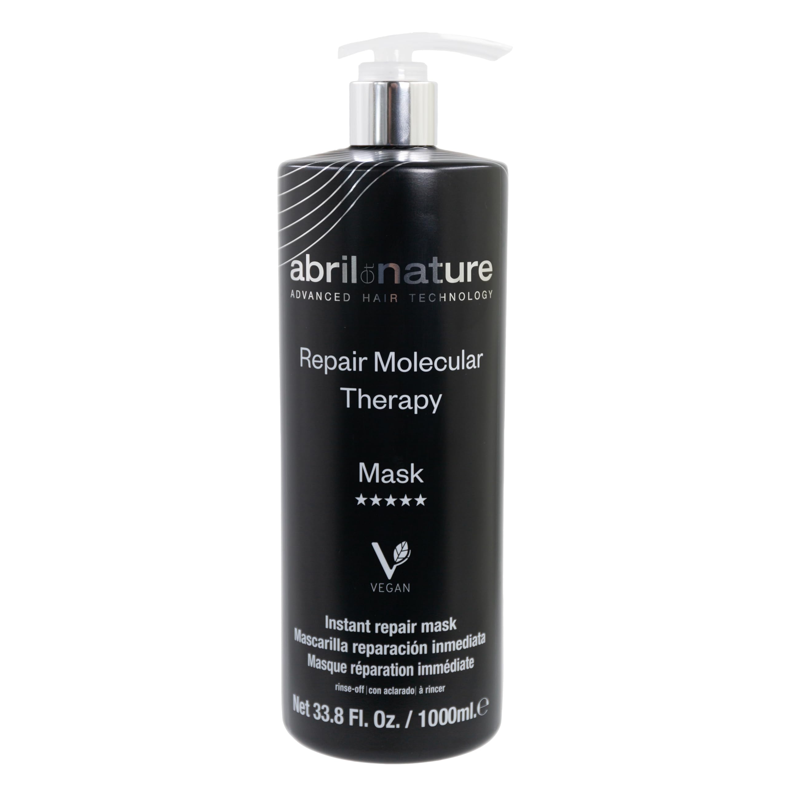 abril et nature - Maschera Professionale Molecular Therapy - Per Capelli Danneggiati, Trattati o Invecchiati - Ristruttura, Ripara e Riempe - Nutriente e Idratante - Vegana - 1000 ml