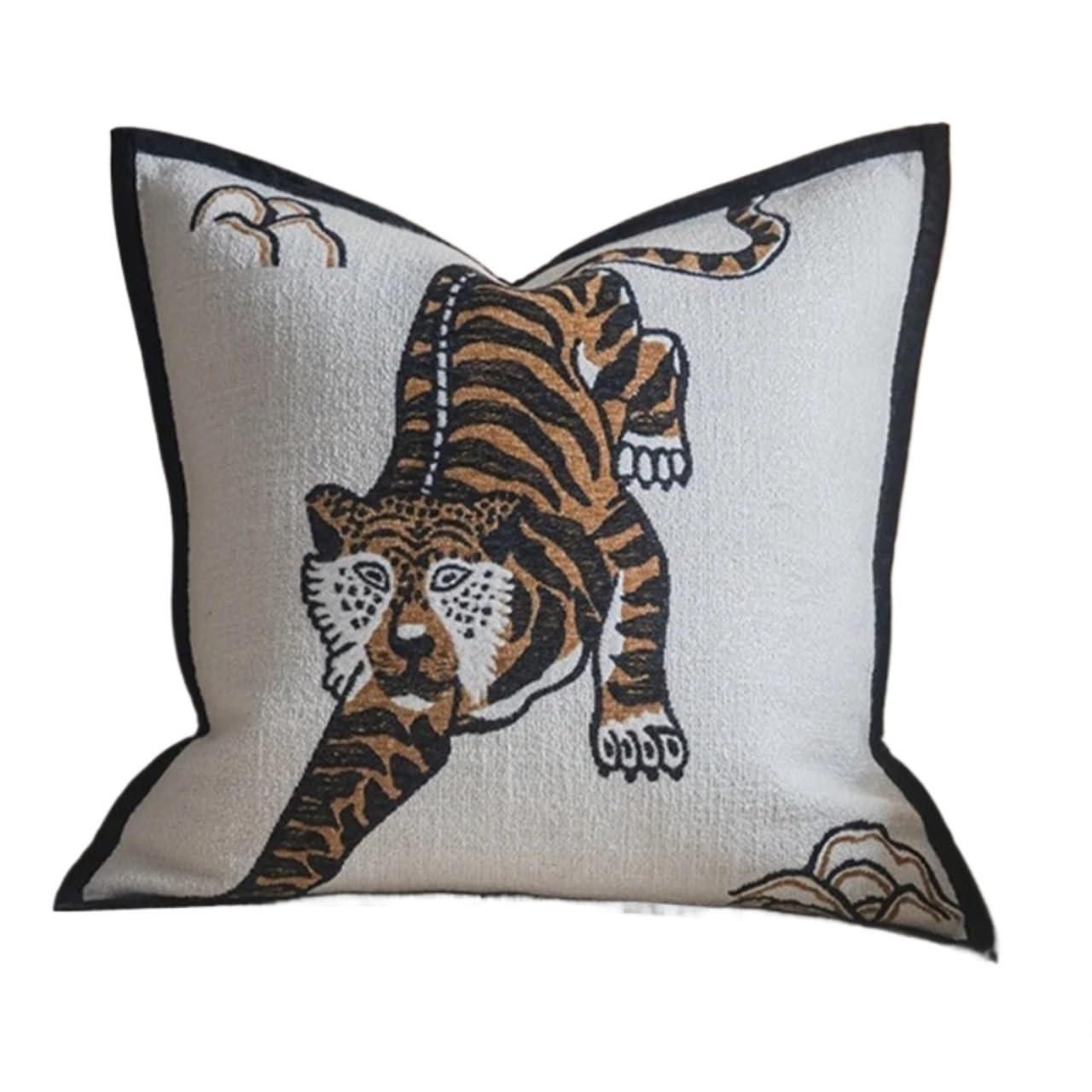 IUVYTA Chenille Pillow Covers Living Room Sofa Cushion Cover Chenille Tiger Geometric Jacquard Pillowca Pillow Covers Decorative(A-Cushion Cover,45X45CM)