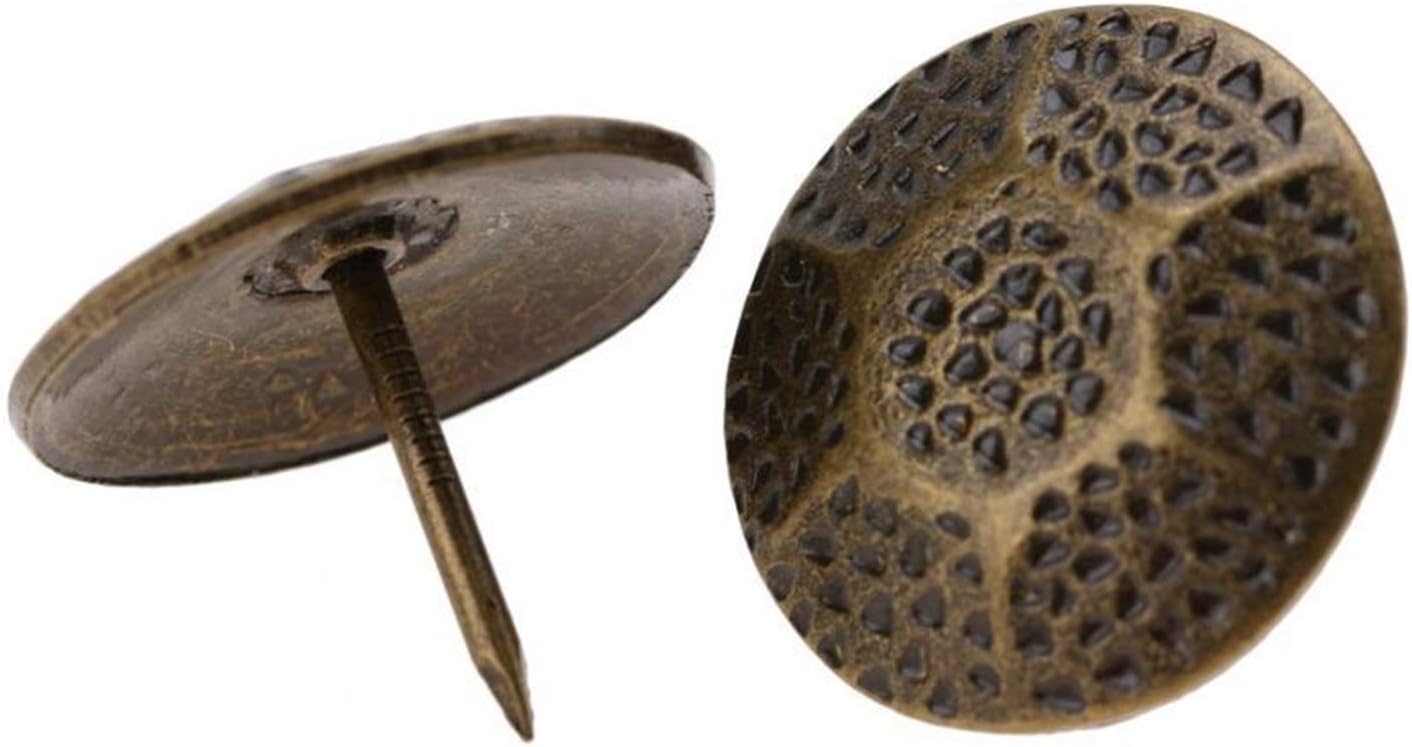 EFARMA Push Pins,Drawing Pins,50pc Iron Upholstery Nails Antique Brass Metal Tags Furniture Sofa Shoe Door Decorative Tack Stud Wood Decorative Tacks Nails Usual and Practical Fasteners