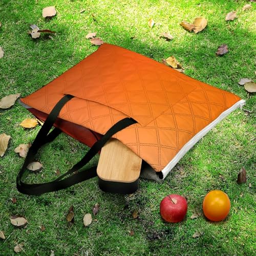 Couverture de pique-nique orange pliable avec fermeture éclair pour camping