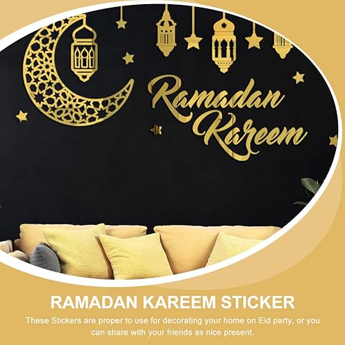 Miniatura 9 de Tofficu Ramadán Kareem Pegatinas Decoraciones Pared Eid Mubarak Eid Adha Luna Estrella Ventana Adhesivos Adhesivos Adhesivos Espejo Islámico
