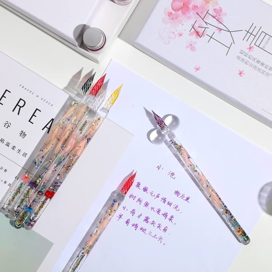 ベルランガラスペン レインボークリスタルガラスペン ガラスディップペンインク Amazon | ESSSHOPベルランガラスペン レインボークリスタル