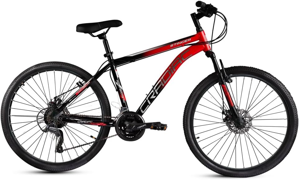 Stinger X7-21 Speed Cycle for Men with Dual Disc Brakes & Front Suspension Fork,Mountain Bike,29 T Bicycle for Adults with Hitensile Steel Frame,Ideal for 12+ Years Unisex,18.5 Inch