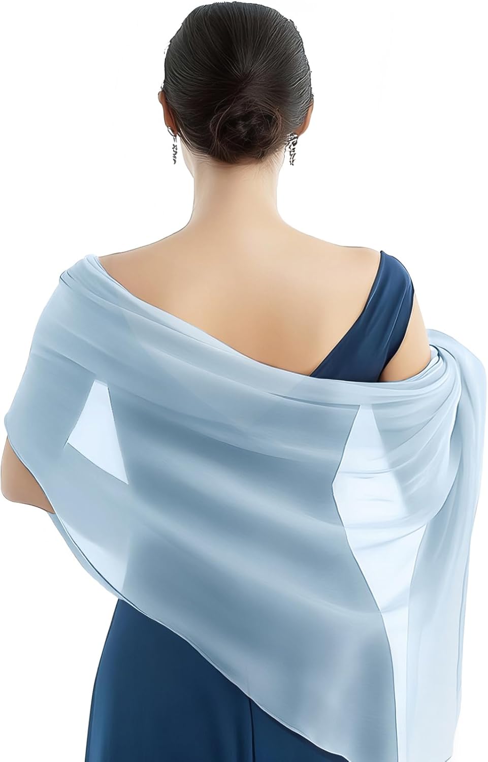P Pothuiny Women Chiffon Sheer Shawl Wraps for Evening Dresses, 79"x24" Lightweight Soft Chiffon Scarfs Wedding Party Bridal - Image 2