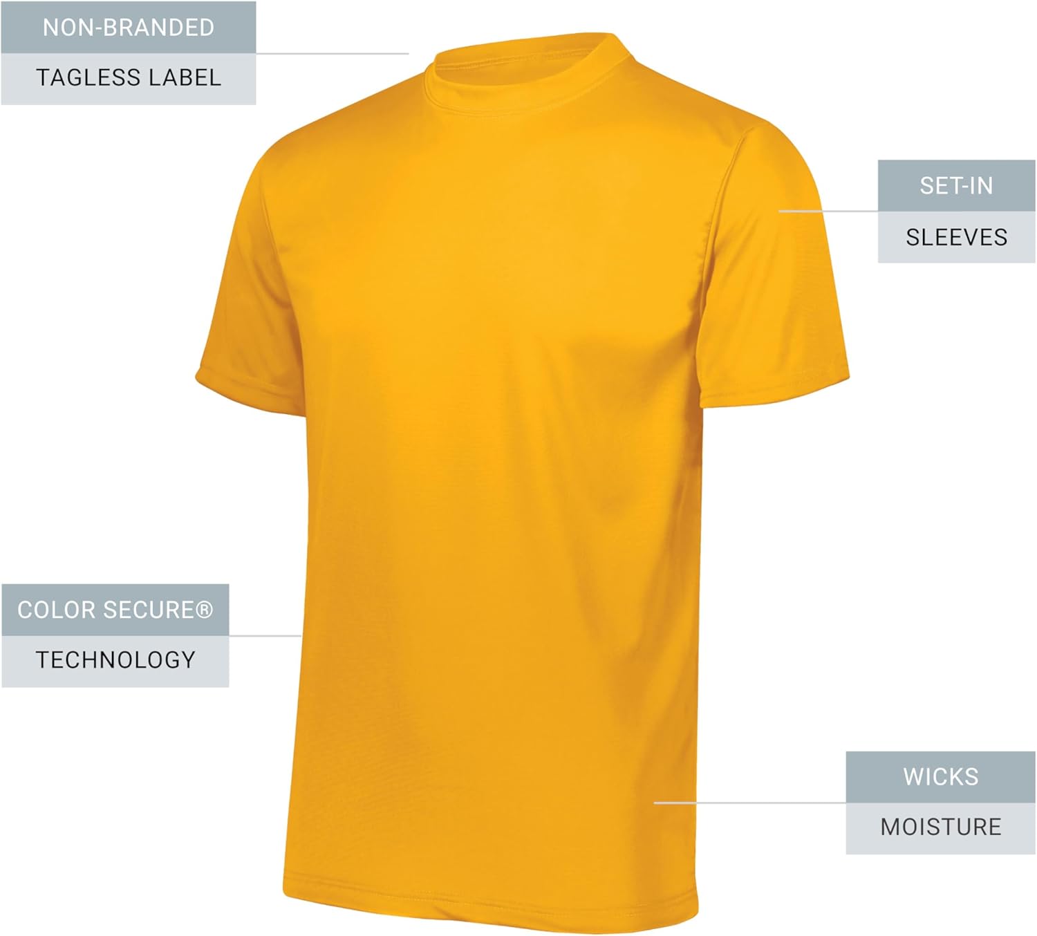 Augusta Sportswear Men's Wicking t-Shirt Small Gold