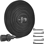 25ft Flat Soaker Hose for Garden Beds with Ground Nails,Water Saving Consistent Drip Irrigation System,Double Layer Lightweight Sprinkler Watering Hose,Duty Double Layer Leakproof Design