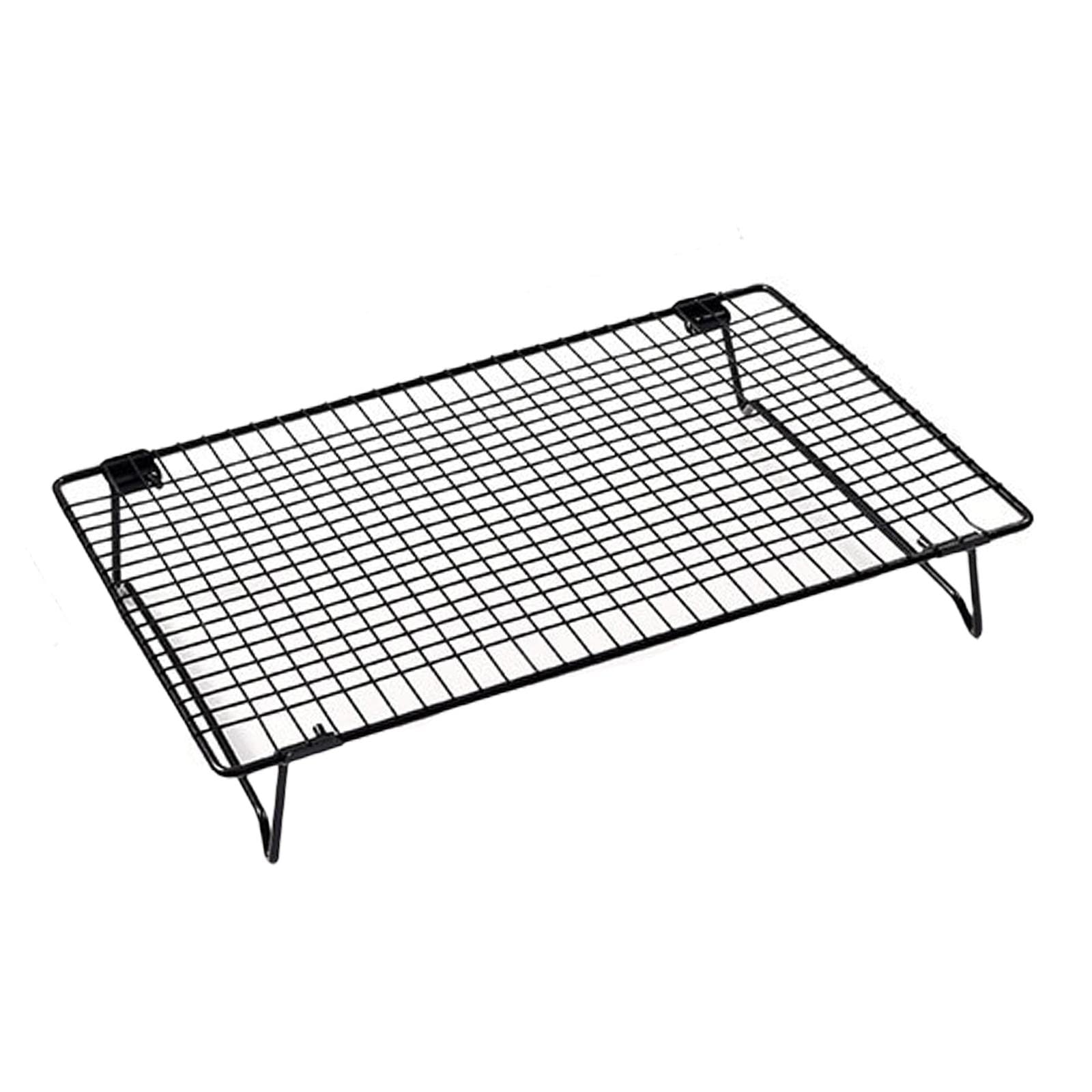 Heavy Duty Wire Rack Baking Rack Wire Cooling Rack for Cooking Biscuits Cake 34cmx24cmx5.7cm, Black, 34x24x5.7cm