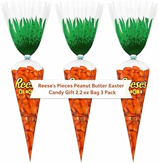 Peanut Butter Chocolate Pieces Carrots - Peanut Butter in a Crunchy Candy Shell 3 Pack of 2.2 oz Carrot Pouch Perfect Candy for Baskets and Egg Hunt