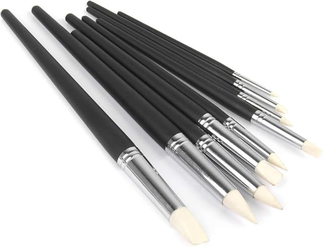 ULTECHNOVO 9pcs Soft Clay Color Shaper Silicone Clay Sculpting Tools Polymer Modeling Clay Dotting Tool Set Kit for Pottery Sculpture Cake Fondant Decoration