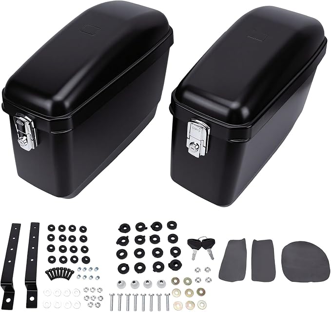 Alforjas rígidas para moto 45L con cerradura miniatura 6