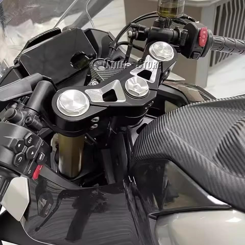 Motorcycle Accessories CNC Aluminum Upper Fork Cross Brace Triple Tree Clamp For CFMOTO 450SR 450sr 450 SR 2022 2023 2024 (Silver)