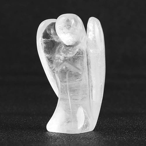 Miniatura 3 de Artistone Figuras de ángel de cristal de opalita de amatista 2 piezas bolsillo de piedras preciosas talladas oración de paz decoración de estatua de