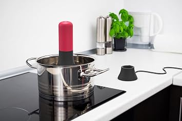 Uutensil Stirr Plus - Automatic Pan Stirrer with Timer - Includes USB Charging Cradle - Red x Grey