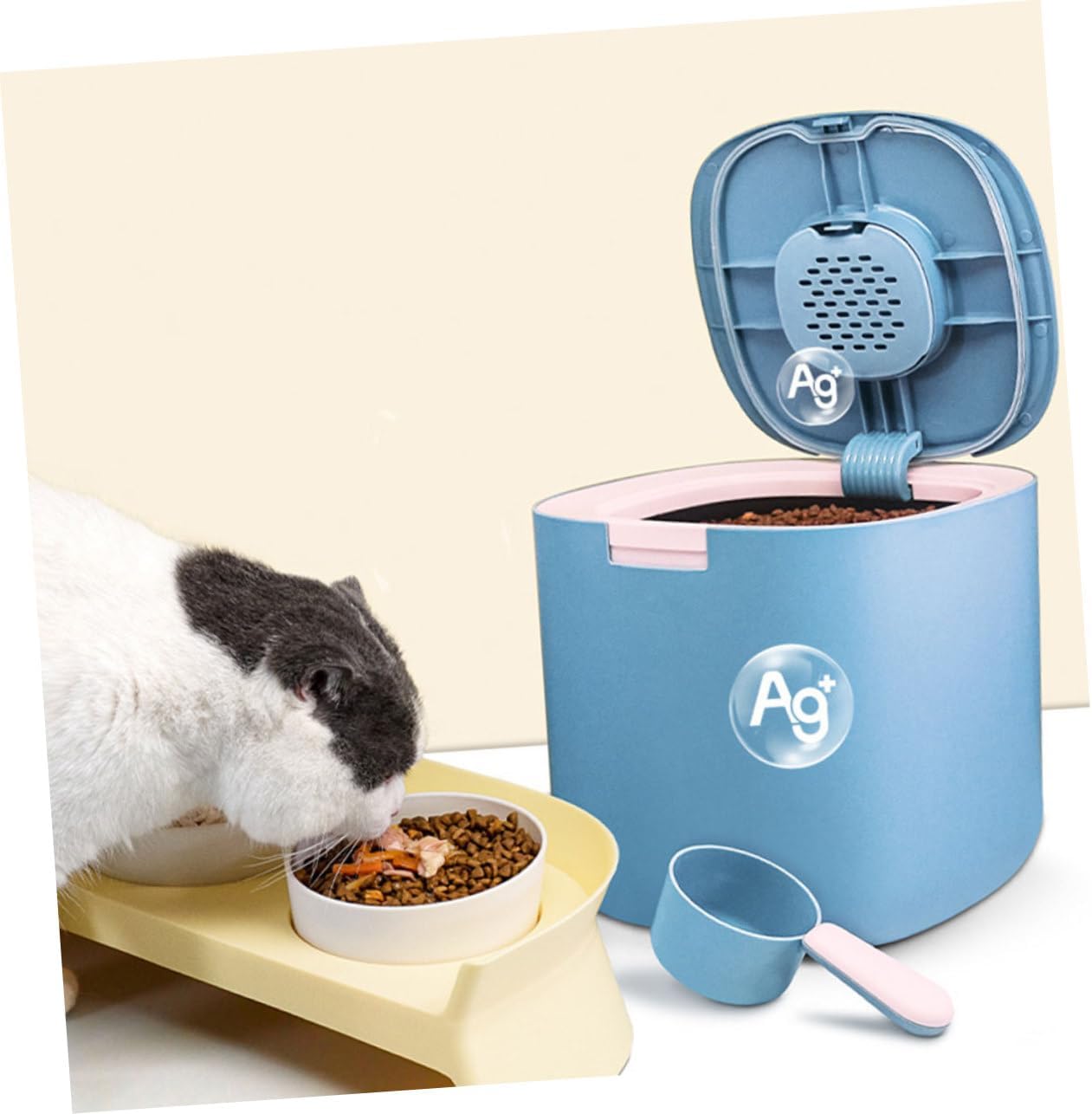 BESPORTBLE Grain Storage Barrel Pet Food Storage Bucket Pets Sealed Pet Food Storage Containers Grain Holder Dry Household Cat Food Container Food Containers Container for Pet Food Blue