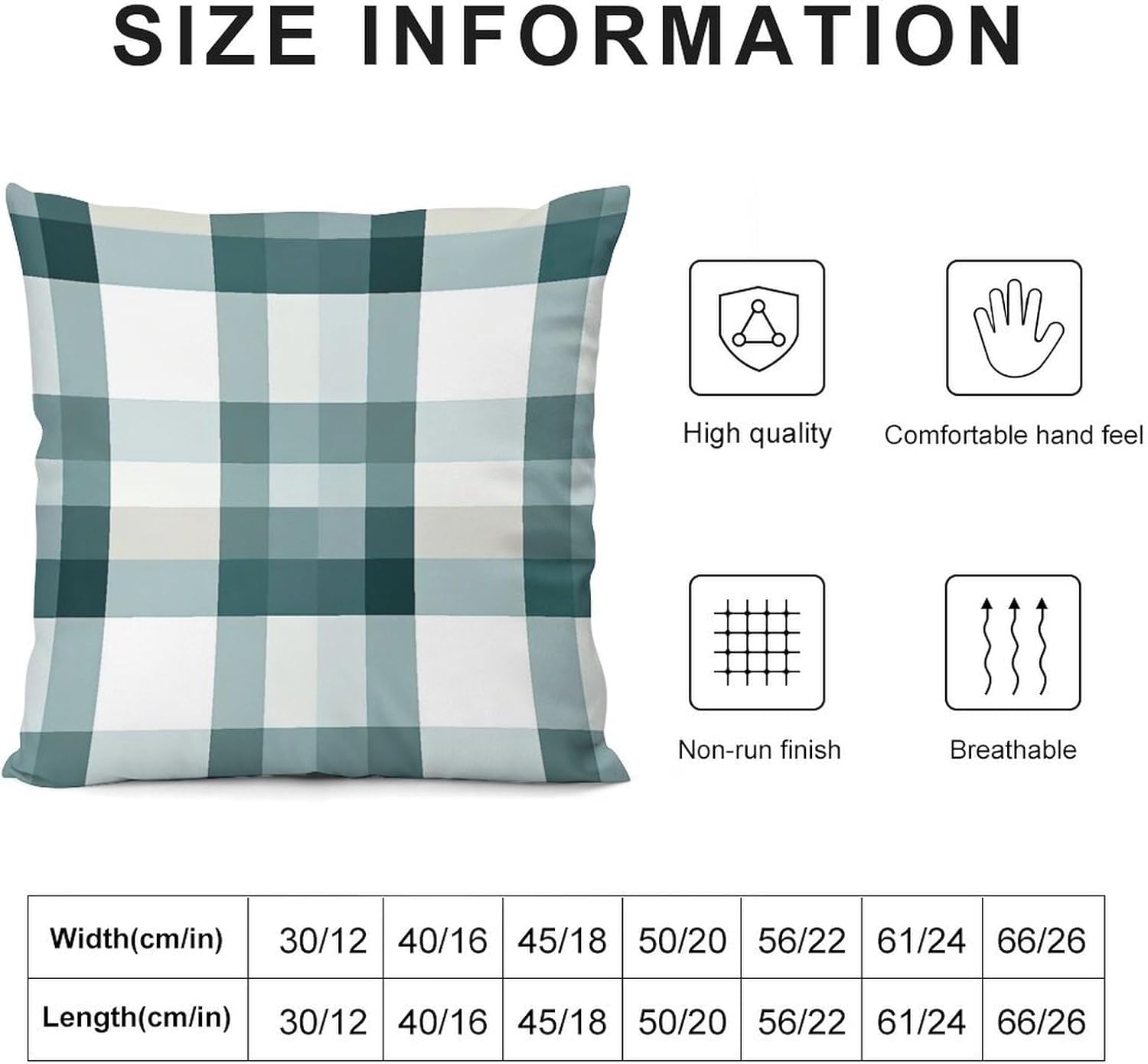 ArogGeld Green Buffalo Plaid Throw Pillow Covers Set of 2 Green Blue Geometry Plaid Cushion Cover Japanese Asian Style Double Side Velvet Pillow Case for Office Car Chair Sofa 24"x24"