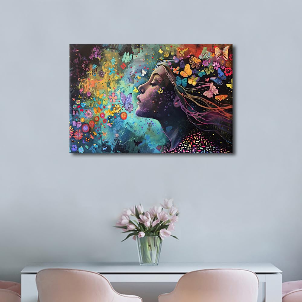 TISHIRON Contrast of Real and Imagined Pictures for Bedroom Wall Decor Canvas Prints Wall Art Artwork for Walls Living Room Wall Decor Canvas Posters Stretched and Framed Ready to Hang - Image 4