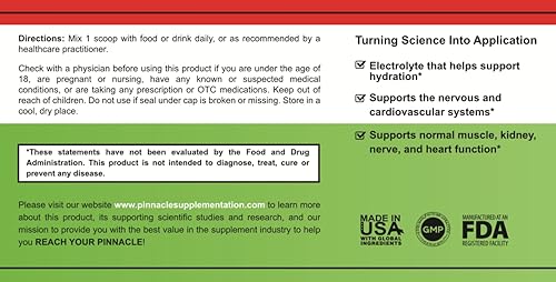 Miniatura 3 de Pinnacle - Polvo de citrato de potasio, suplemento en polvo de potasio, suplemento mineral, polvo de electrolitos keto, apoya el equilibrio de