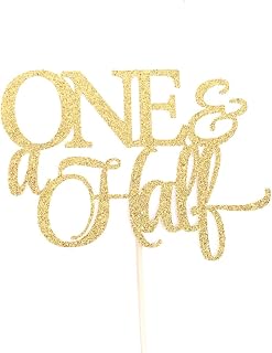 Atelier Elegance One and a Half Cake Topper, 1 1/2 Cake Topper, One and Half Birthday Cake Topper