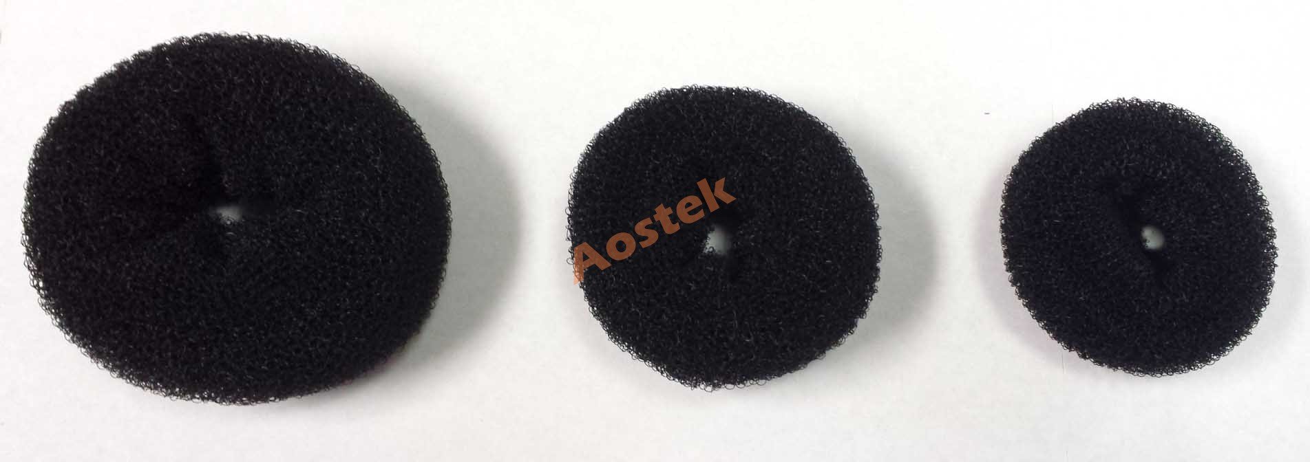 Bundle 3 Pieces Chignon Black Color Hair Donut Ring Style Bun Maker (Large, Medium, Small) AOSTEK(TM)