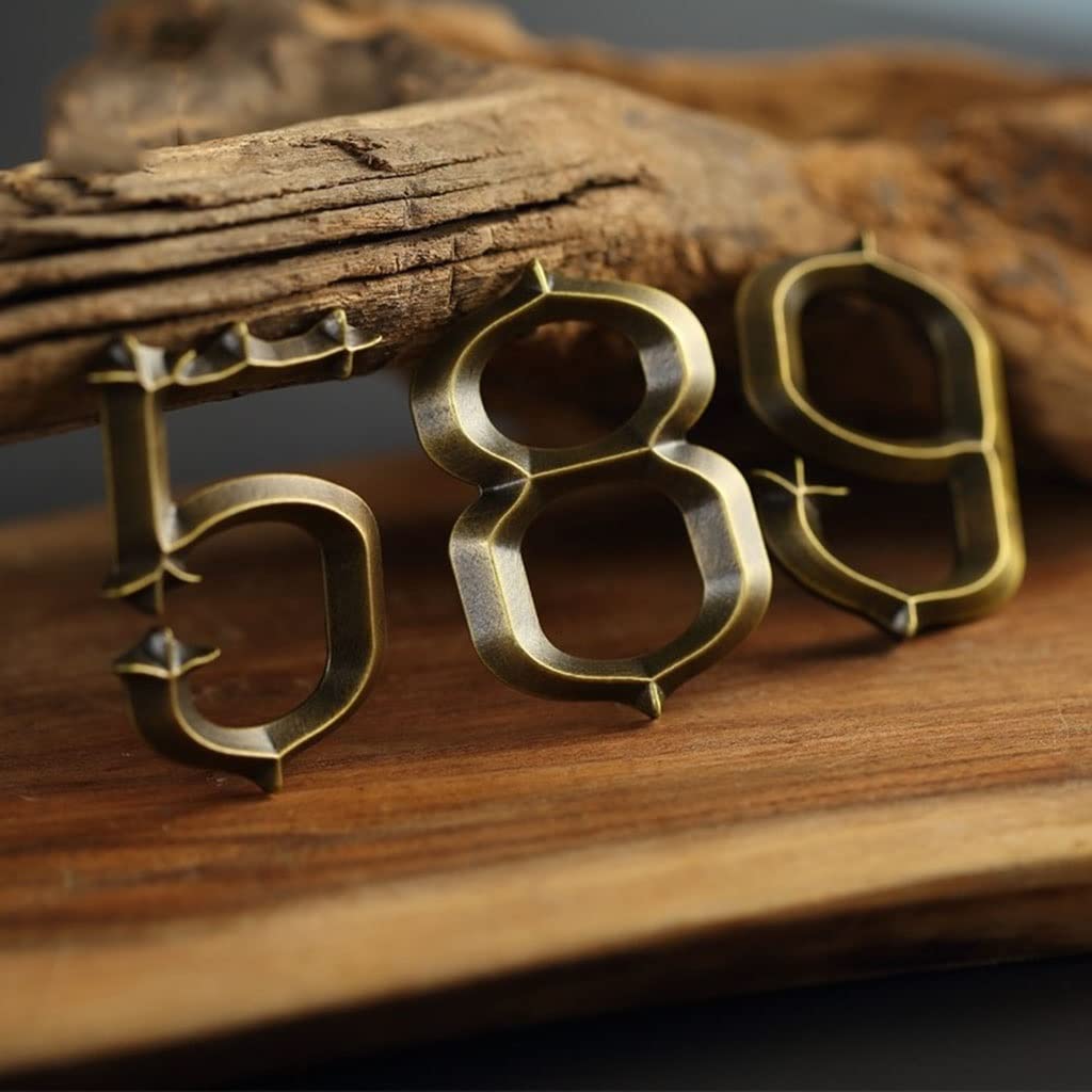 Números de casa, números de puerta de entrada, números de casa vintage con diseño de flecha | Placas de letreros de números de puerta modernos de 2,36 pulgadas | Números de metal for habitaciones de h