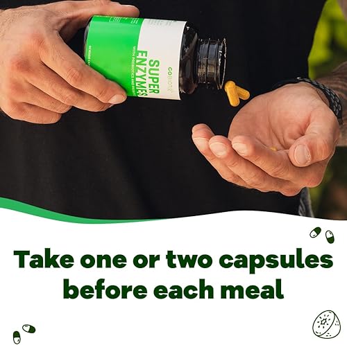 Miniatura 3 de GOBIOTIX Suplemento de enzimas digestivas con prebióticos y probióticos para mujeres y hombres, salud intestinal, digestión de gluten, absorción de