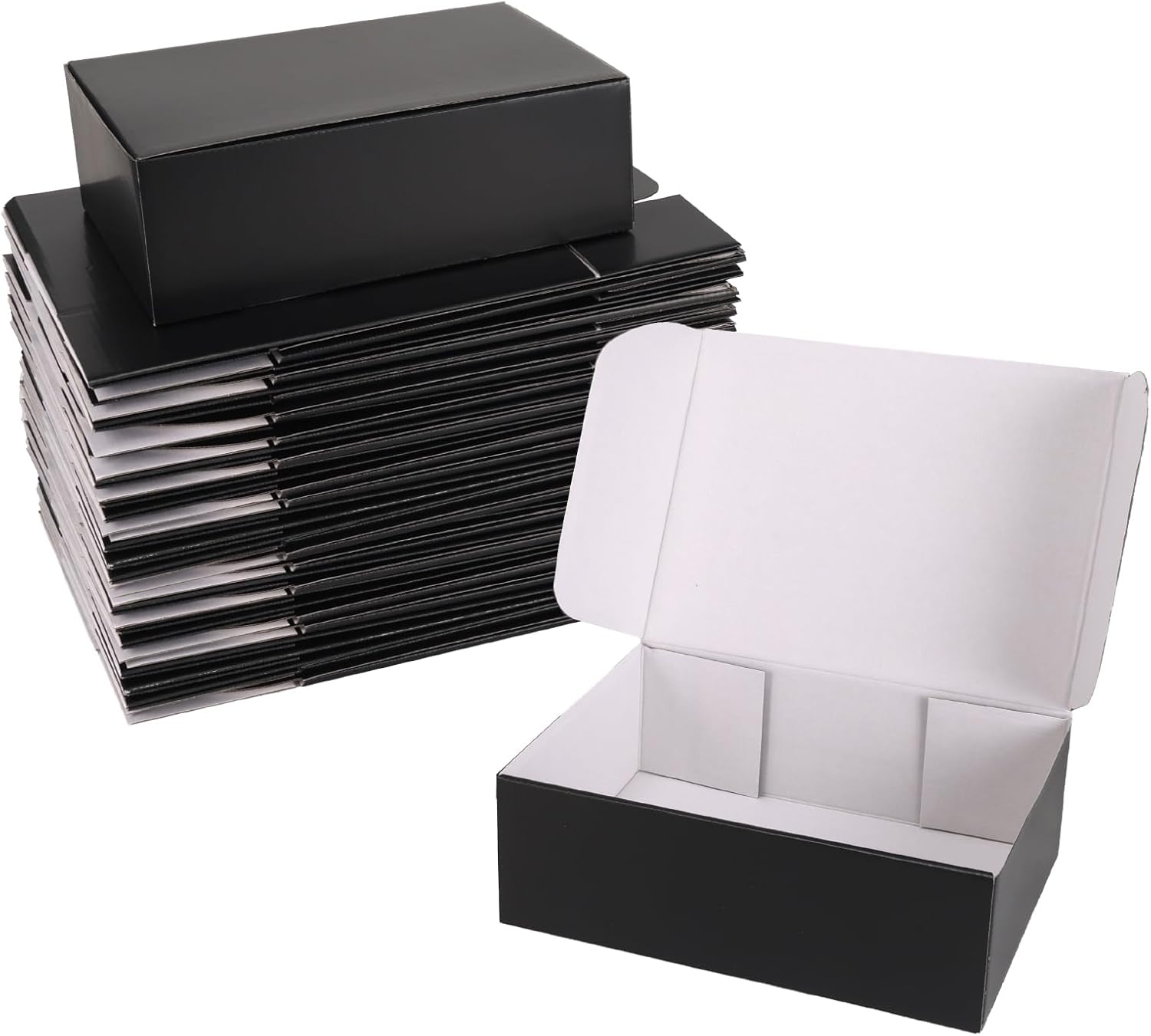 Black 12x9x4 Shipping Boxes Set of 25, Corrugated Cardboard Mailer Boxes for Small Business Shipping, for Modern Business Packaging, Mailing, and Storage
