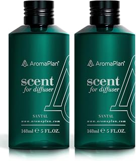 AromaPlan Hotel Scents Santal 5 Fl Oz (2 Pack), Luxury Aroma & Hotel Fragrance Diffuser Oil- Hotel Diffuser Oil for Aromatherapy- USA Made, Bigger Bottle, Bolder Aroma & Longer Lasting