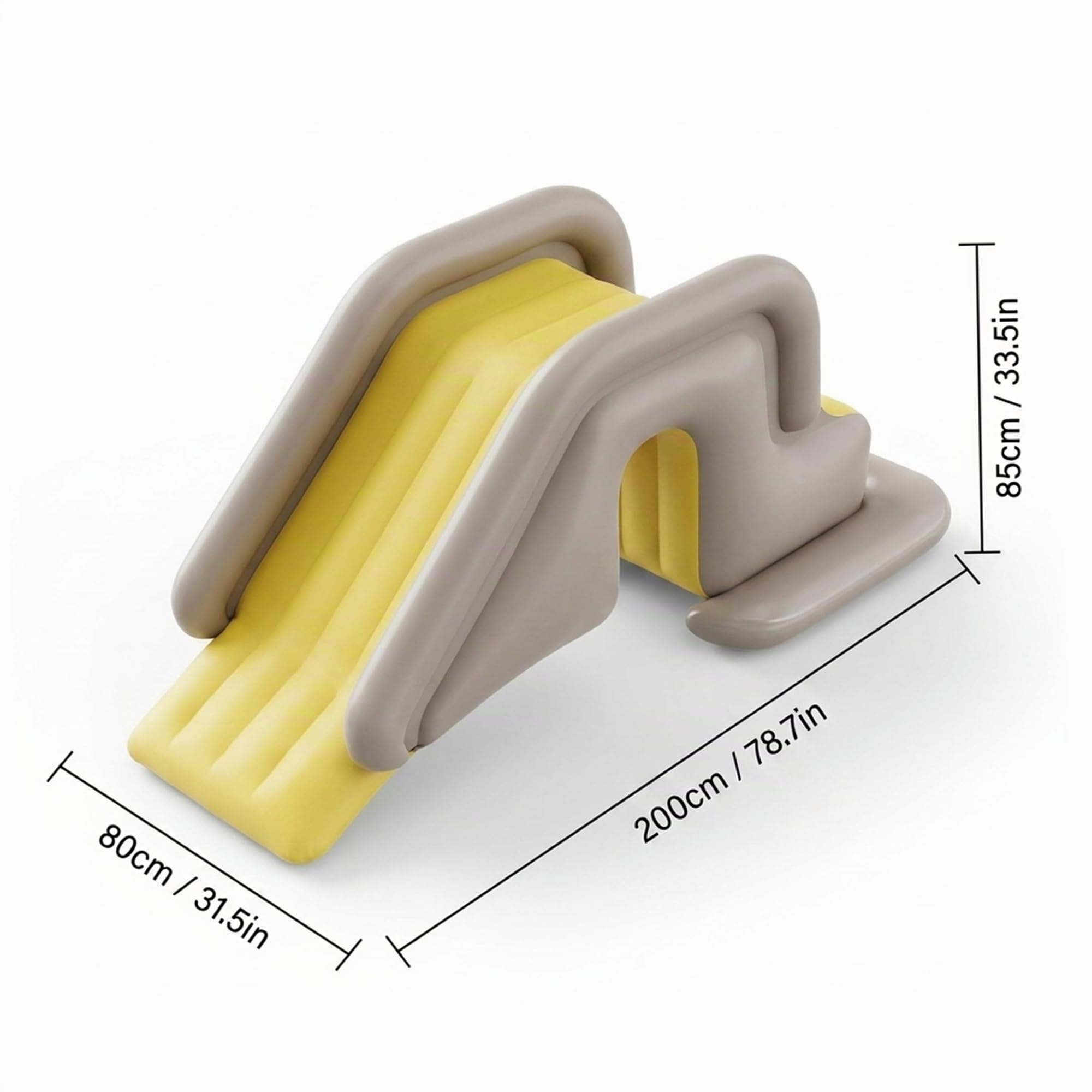 Toboggan de Piscine Gonflable, Toboggan de Piscine avec Large Base remplissable d'eau - Installation et Rangement faciles en PVC intérieur/extérieur pour Enfants et Adultes (Kaki, avec Pompe à Pied)