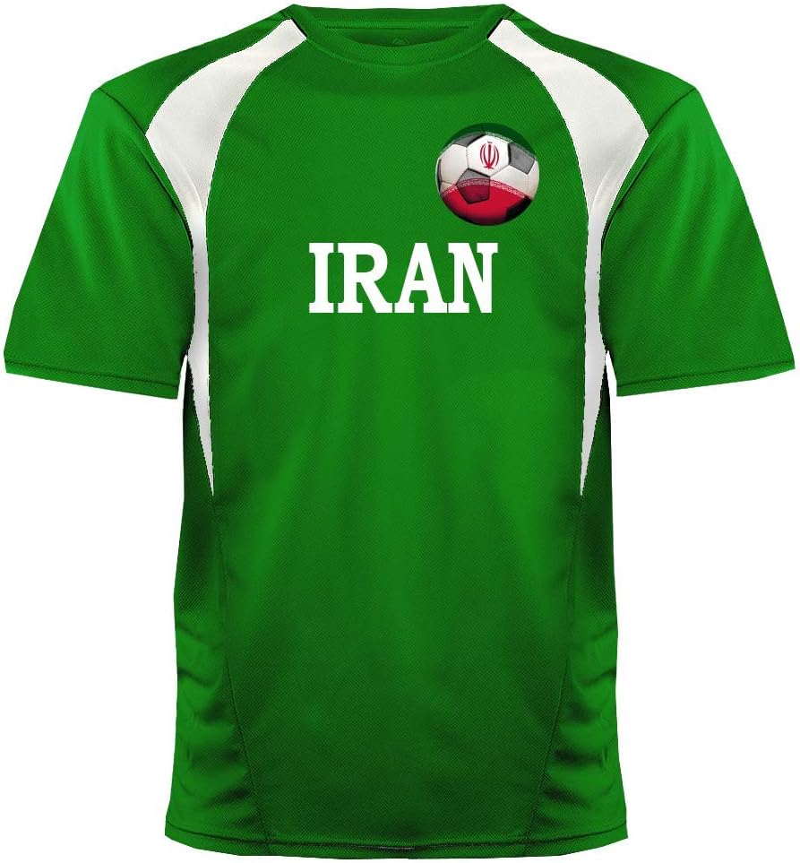 Custom Iran Soccer Ball 1 Jersey Youth Small in Kelly Green and White