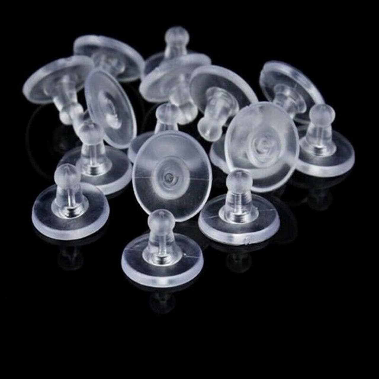 Clear Silicone Earring Back Stoppers, Soft Replacement Earring Backs for Stud Earrings, Lightweight Secure Earring Backing Set.
