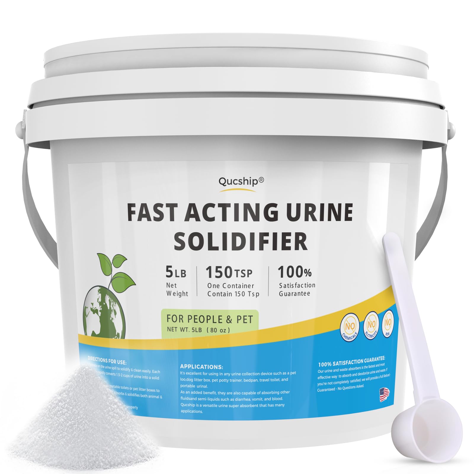 5LB Poo Gel for Camping Toilets, Fast-Solidifying Sodium Polyacrylate