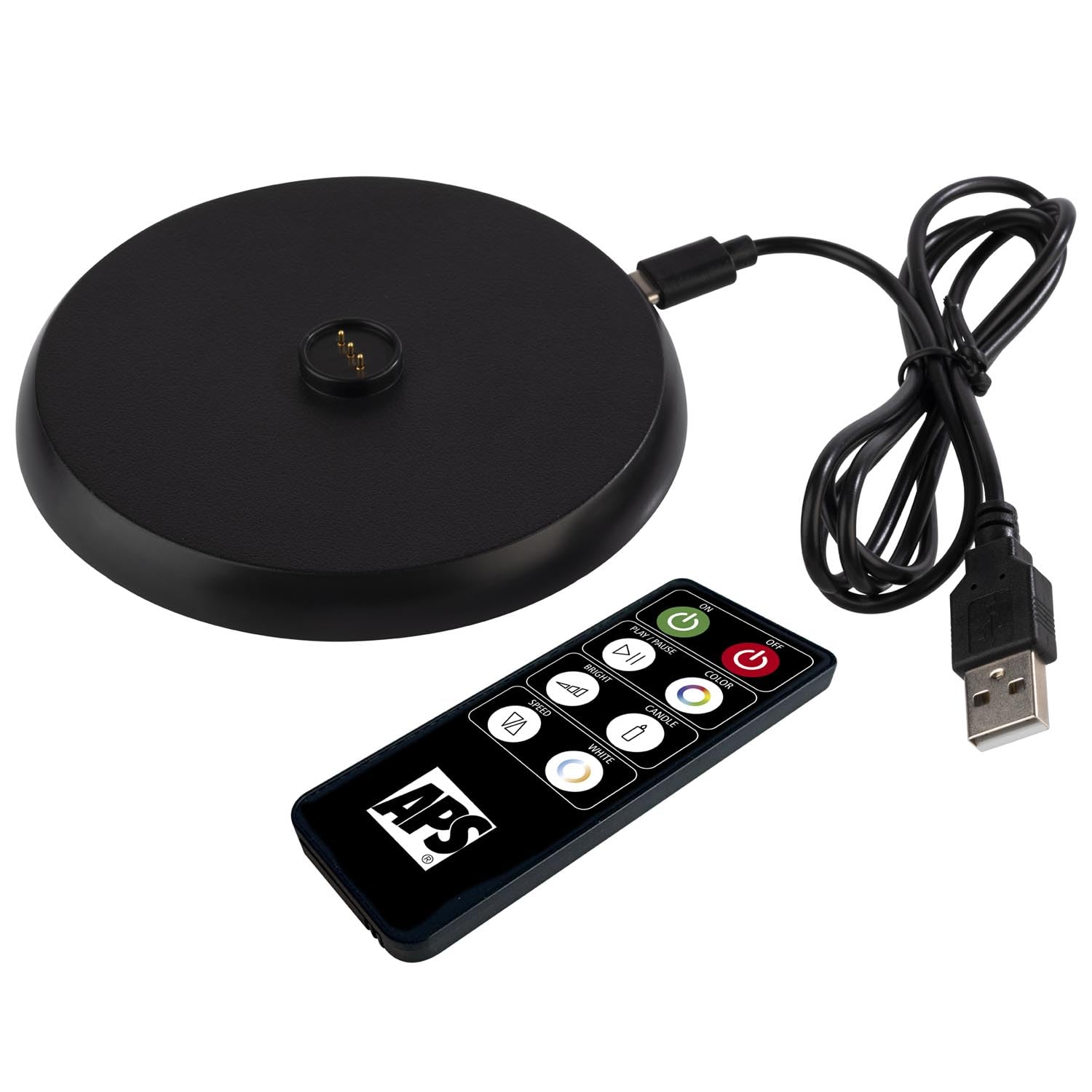 APS 17008 "MERLE Lámpara de mesa USB-C inalámbrica, temperatura de color y brillo ajustables, protección contra salpicaduras de agua IP 54, incl. estación de acoplamiento y mando a distancia, dorado