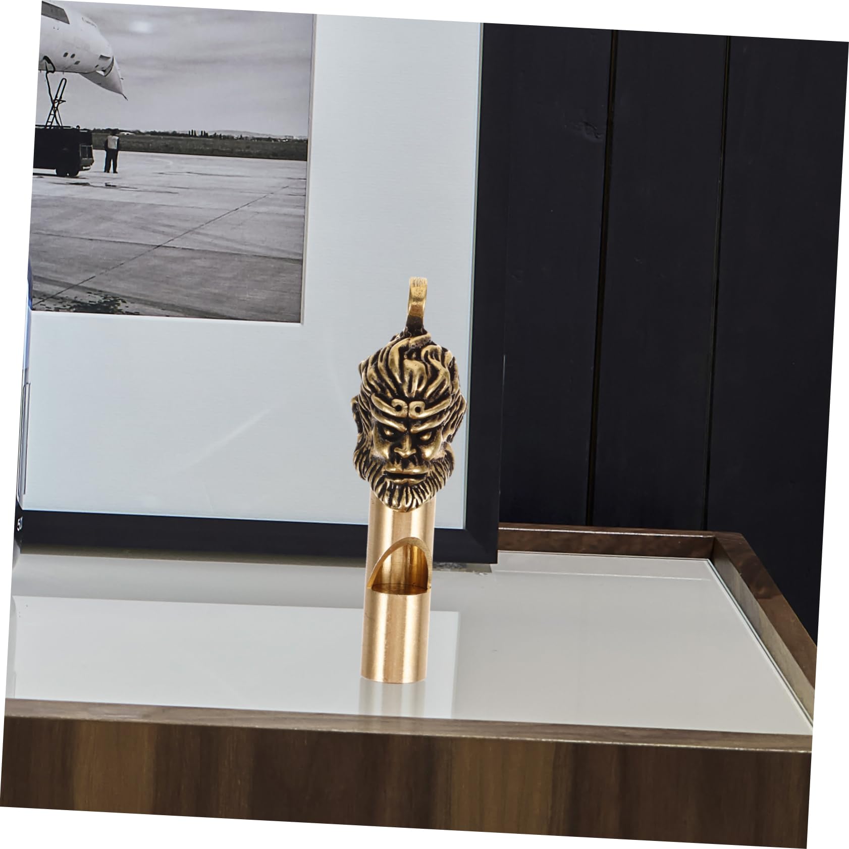 NAMOARLY Whistle Lanyard Brass Emergency Whistle Decorative Keychain for Hiking