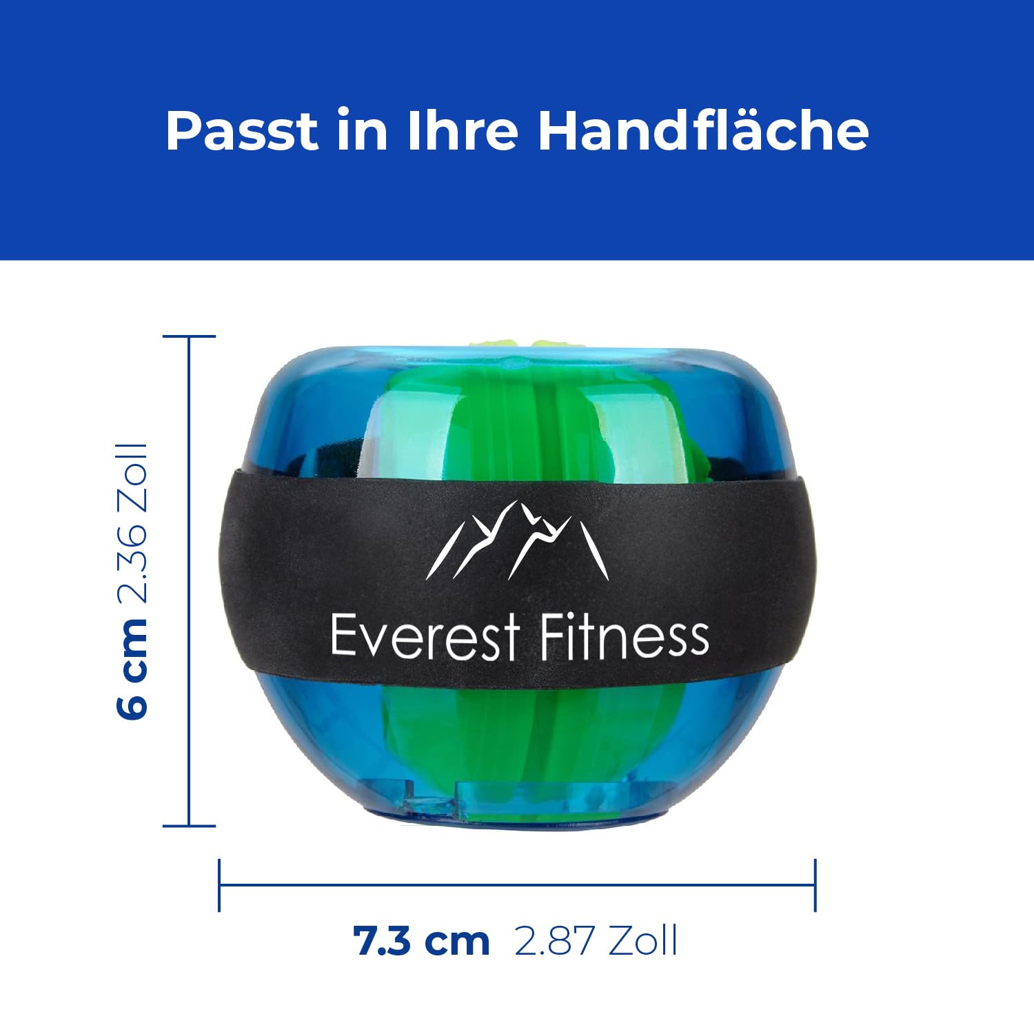 Powerball Handtrainer - Gyroball Handgelenk Trainer - Gyro Ball mit Griff - Gyrotwister - Power Ball Hand Trainingsgerät - Powerball zum Training der Hand - Grün