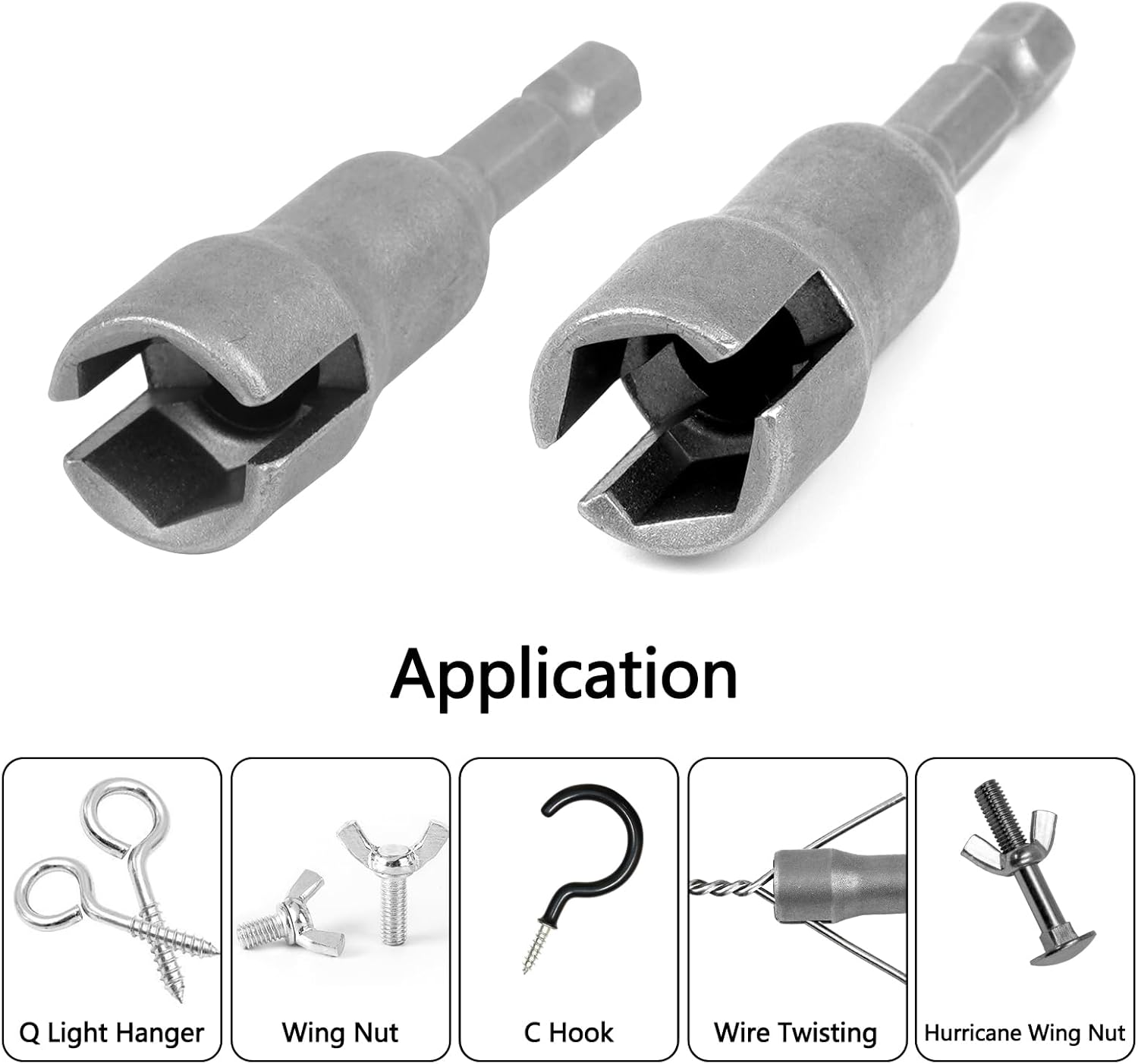 Wing Nut Driver, 2 Pcs Small Screwdriver Set, Bit Generic Hex Shank Socket Driver Adapter for Power and Hand Tools