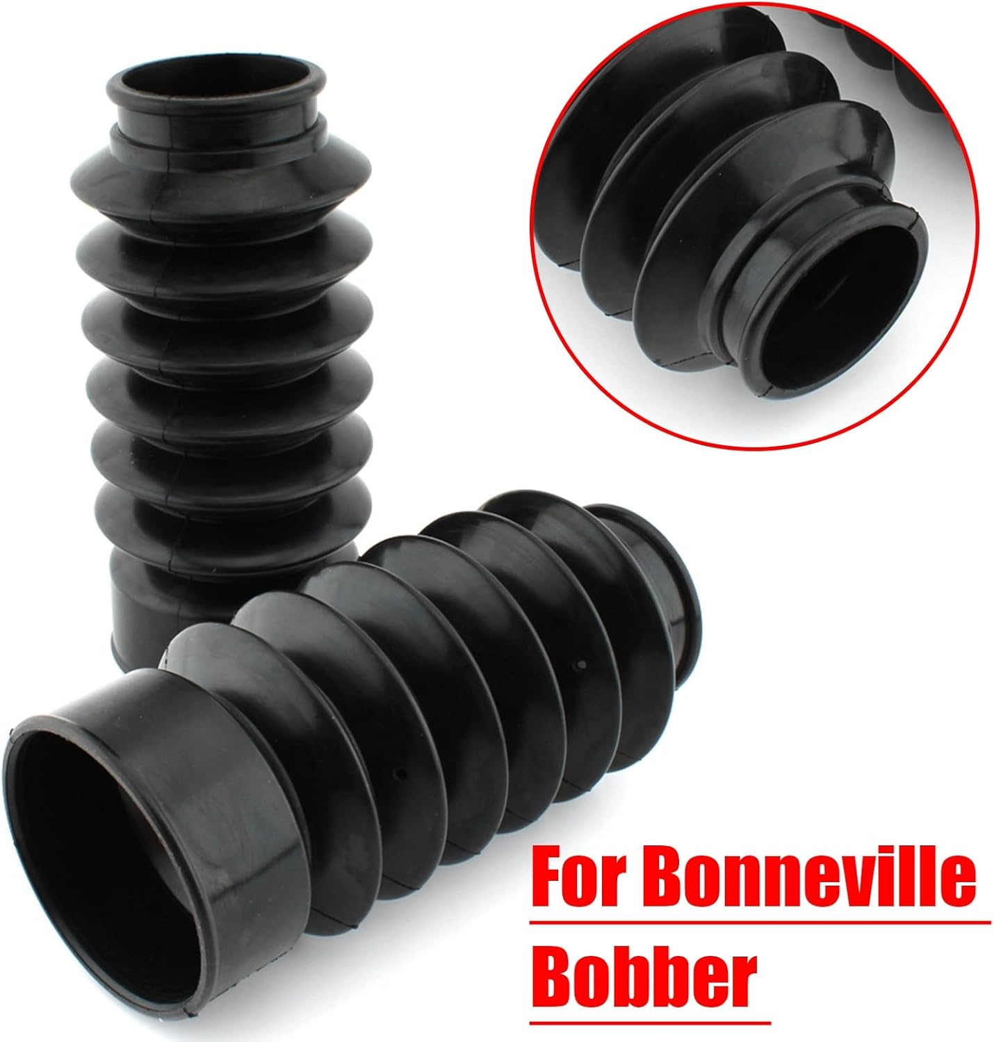 Fork Covers Front Rubber Gaiters Boots Fork Guards Shock Absorber Dust Cover Set Compatible with Triumph Bonneville Bobber