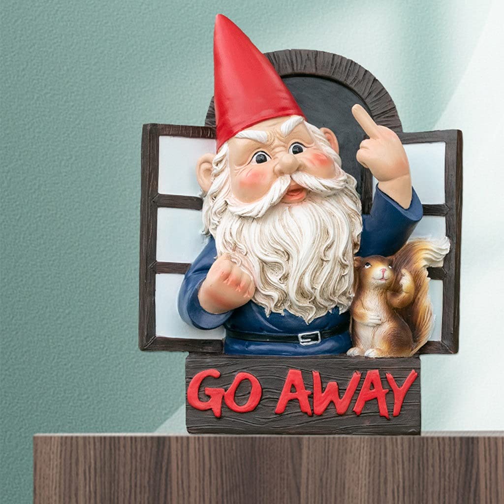 Wall Sculpture Garden GNOME Statue Outdoor Elf out The Window Tree Hugger Resin Craft Naughty Garden GNOME Garden Decoration