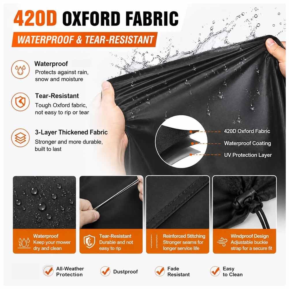 Funda Cortacésped para Lawnflite Pro Hydro 108 2022-2026 | Cubierta Impermeable Tejido Oxford 420D Protector de lluvia Polvo y Rayos UV Exterior