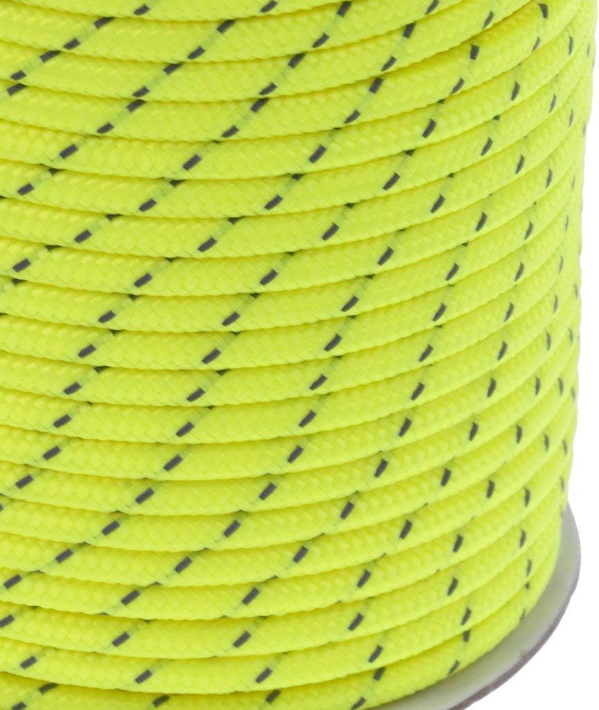5mm 50m Fluorescent Reflective Guyline Tent Rope Nylon Cord Paracord for Outdoor Camping Hiking Tent Green 5mm x 50m
