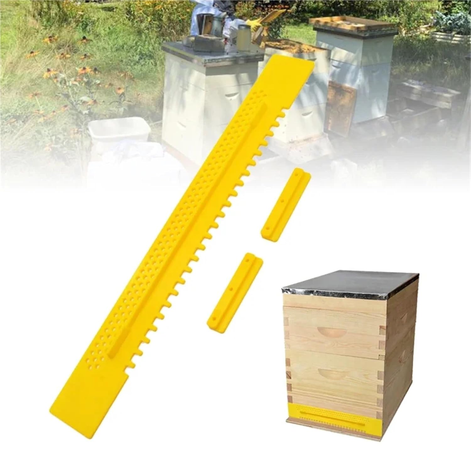 Bee hive Entrance Reducer 5/10PCS Beehive Door Beehive Box Door Anti-Escape Hive Gate Sheet Nest Spacer Beehive Bee Box Entrance Nest Door Beekeeping Tools for Swarm Trap Hive Trap(10PCS)