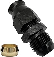 Vista 2 de 3AN macho a 1/4" (6,3 mm) OD adaptador de tubo de combustible de línea dura de aluminio negro