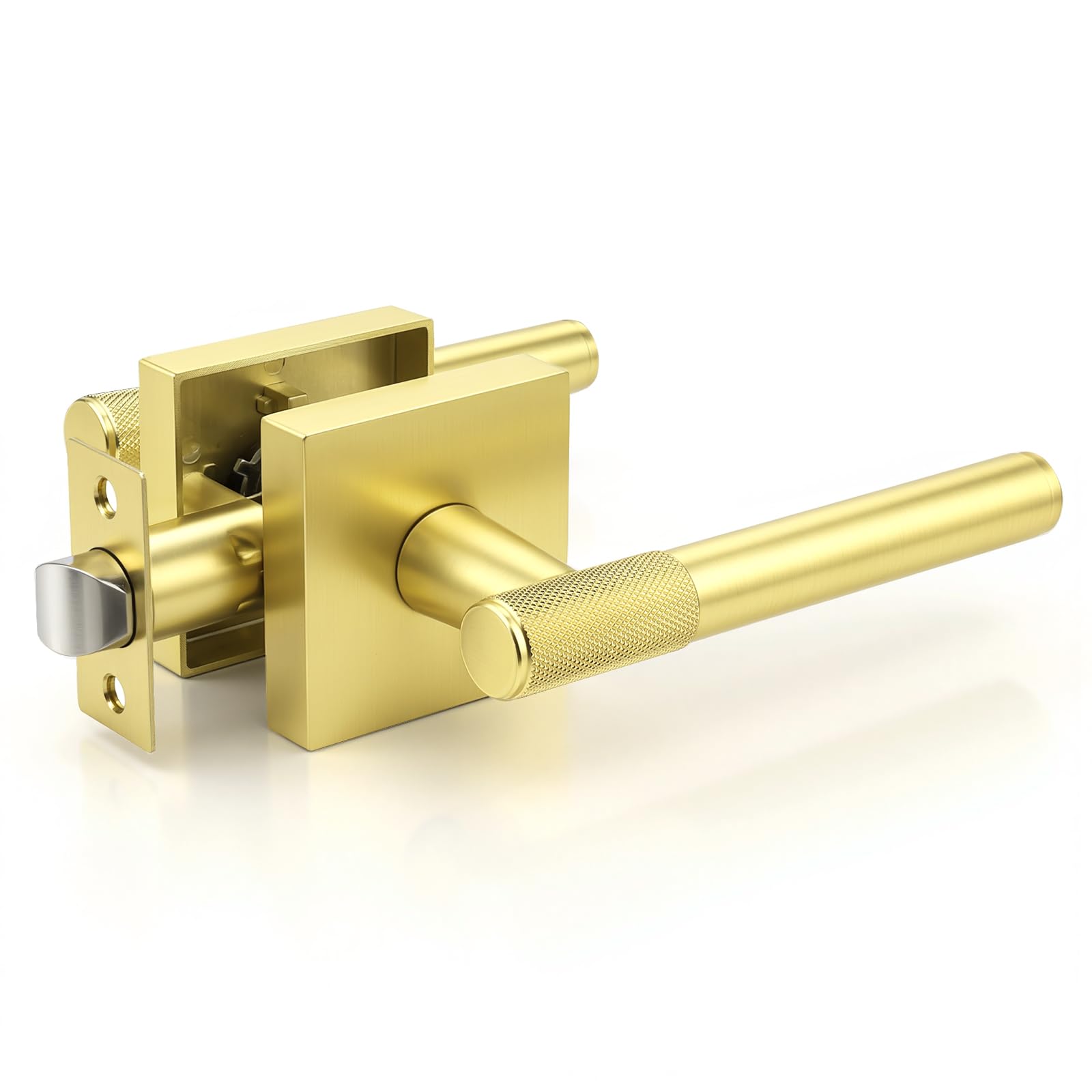 Golden Champagne Door Knobs - Modern Privacy Locks -23