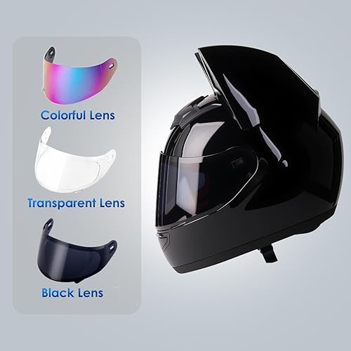 Miniatura 3 de Cascos Bluetooth para motocicleta con orejas de gato, para hombres y mujeres, ciclomotor, scooter, bicicleta de cross, ATV, casco de cara completa