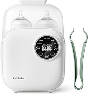 Flaschenwärmer Baby, 10-in-1 Sterilisator für babyflaschen, Fast Babynahrungsheizung, Abnehmbar Babykostwärmer, Fläschchenwärmer Genaue Temperaturregelung, Einfach zu reinigen