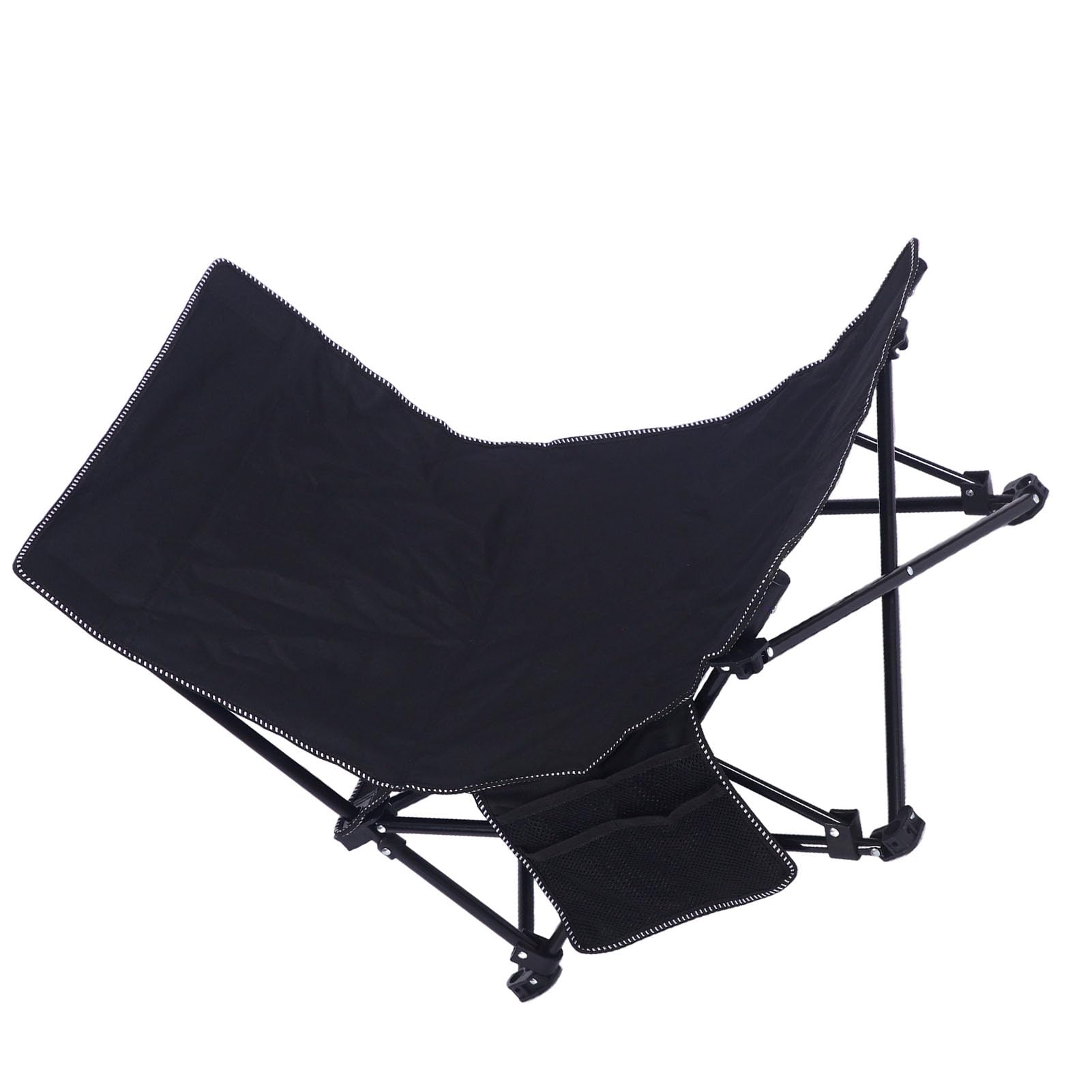 Krzesło Plażowe z Regulowanym Oparciem, Lekkie, Składane (BLACK)
