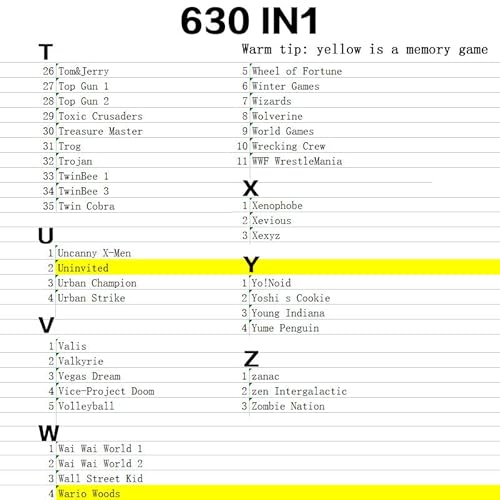 630 In 1 Games Cartridge - Multicart 8 Bit 72 Pin Retro Classic Black Shell - Mini - Famico Mini #TOP6