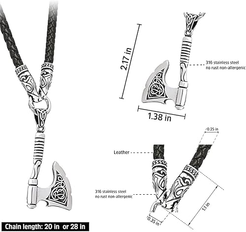 Miniatura 5 de BAVIPOWER Viking Fenrir - Collar de cadena de cabeza de lobo para hombres y mujeres, de acero inoxidable 316L, collar escandinavo nórdico auténtico